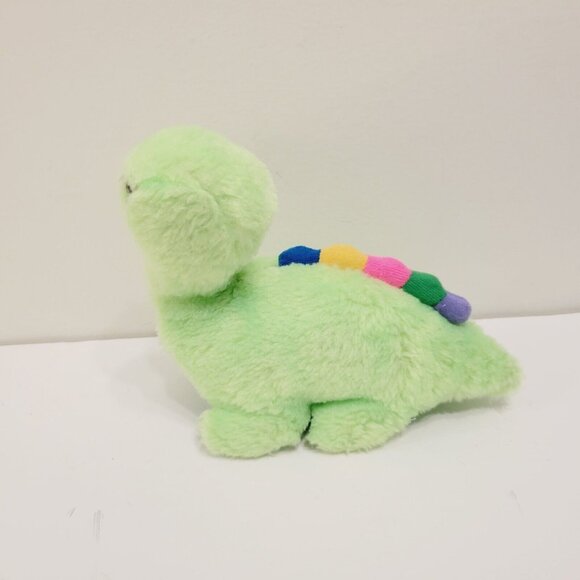 Vintage 90's Neon Green Dinosaur Plush with Rainbow Spiked Back - Picture 4 of 5